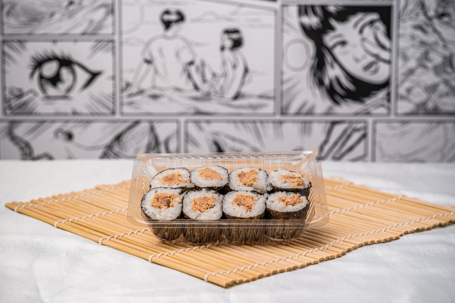 Cooked tuna white rice baby rolls (GF)