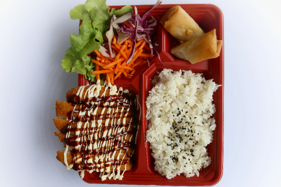 Chicken katsu hot food bento