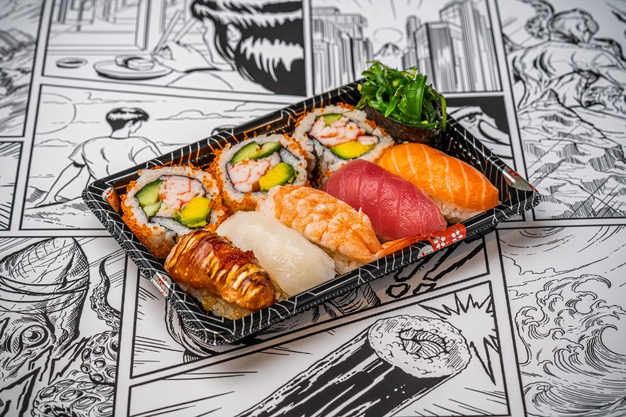 Seafood bento box (white rice)