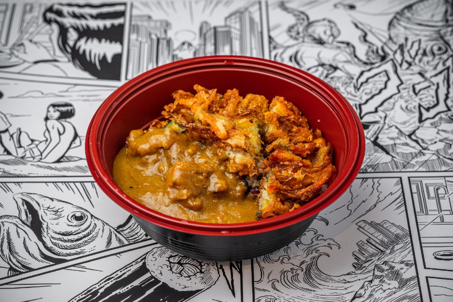 Vegetarian tempura curry (V) hot rice bowl